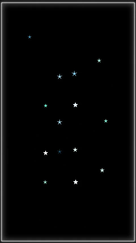 Vertical video with soft glowing blue and cyan christmas stars. Phone format Stock Footage 340609986