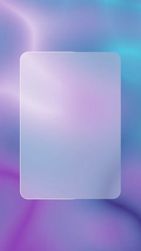 Vertical video with a soft moving gradient behind a blank frosted glass card 库存影片 336097313