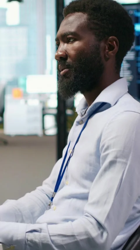 Vertical video Software developer writing code on PC, developing deep learning Stock Footage 312708228