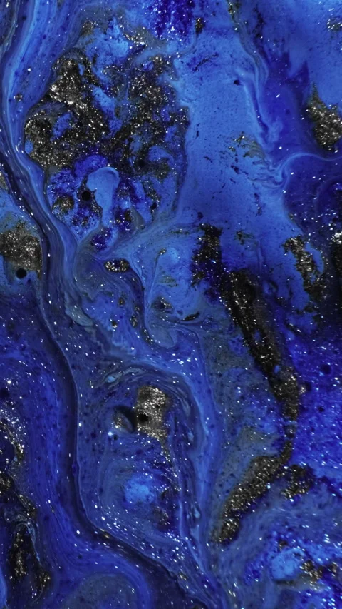 Vertical video sparkling fluid paint blend blue Stock Footage 231214278