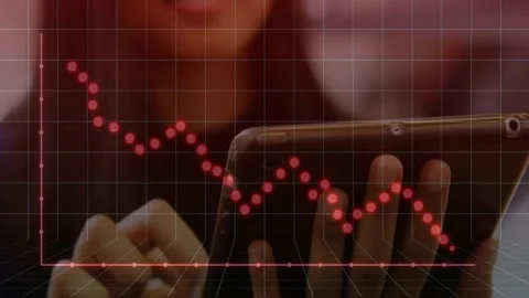 Vertical video: Sparse plot appearing, woman tapping left finger on phone Stock Footage 331160802
