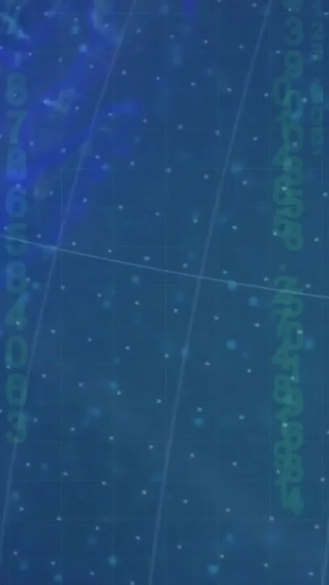 Vertical video: On start 3D globe rotating, trendline oscillating, bars rising Stock Footage 334296443