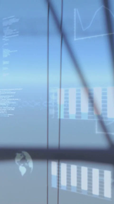 Vertical video: On start center pylon cables showing HUD, cam tilting, bars Stock Footage 334392313