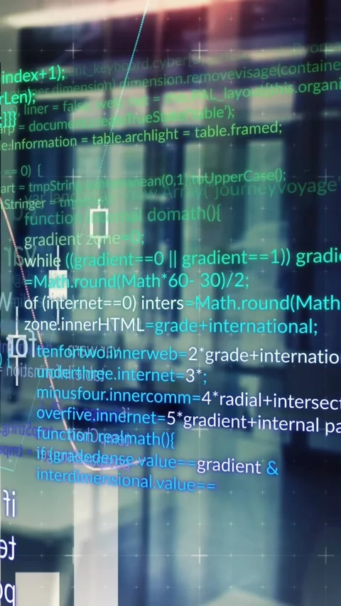 Vertical video: On start data HUD moving across room, code and candles shifting, Stock Footage 328633191