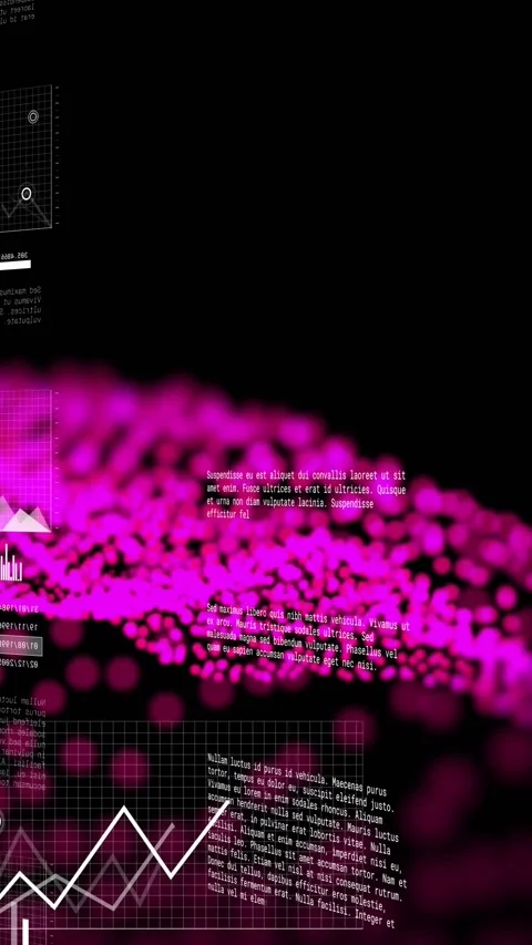 Vertical video: On start magenta wave growing and shifting right, graph rising, Stock Footage 329552816