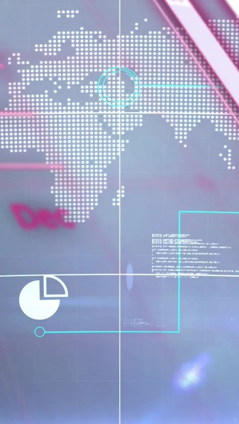Vertical video: On start visuals revealing overlays, rising pie-heart, tracing Stock Footage 329552507
