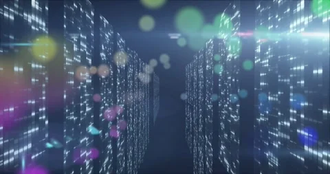 Vertical video: Starting camera moving through rack aisle, highlighting depth Stock Footage 332316222