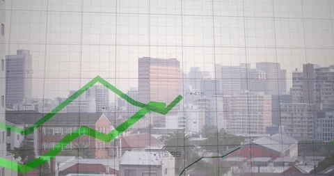 Vertical video: Starting green stroke, plots plotting across grid over city Stock Footage 331198110