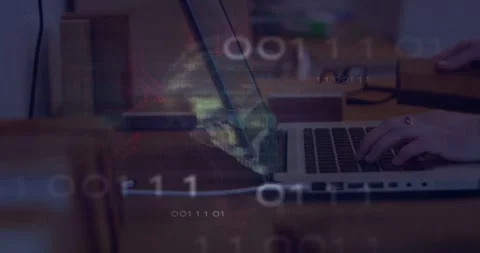 Vertical video: Starting, hands typing on laptop at desk showing plaid cuff code Stock Footage 331161525