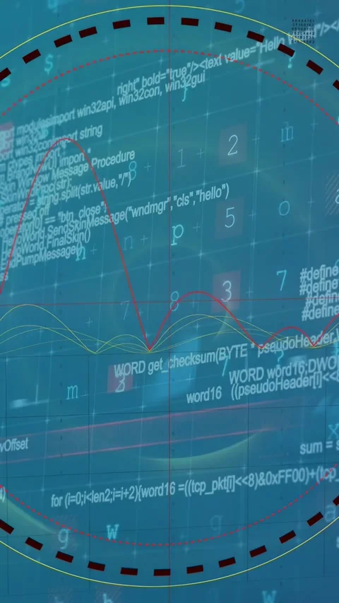 Vertical video: Startup pulse starting HUD disc pulsing, code flowing and waves Stock Footage 334836848