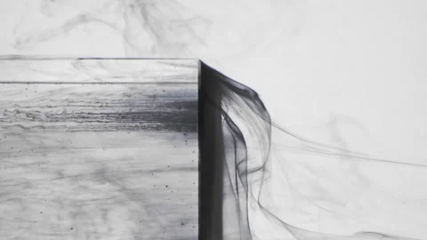 Vertical video steam floating black ice cube white Video stock 234612616