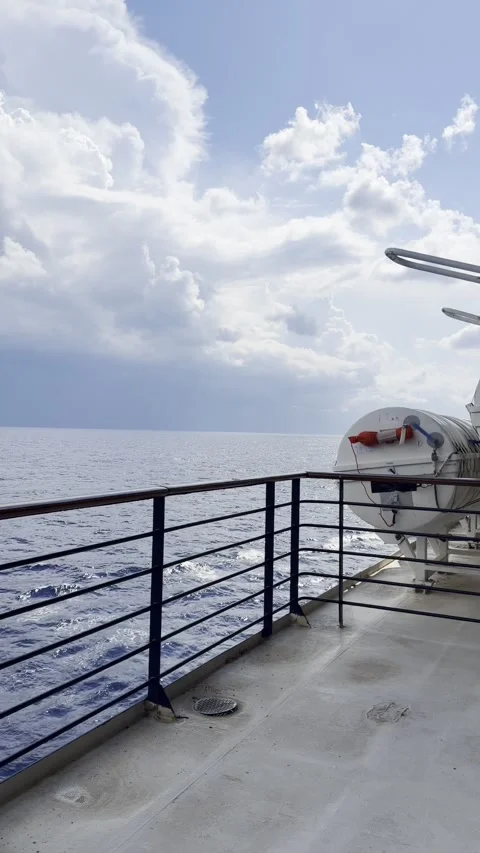 Vertical Video Storm Clouds And Sunshine Over Mediterranean Sea From Ship De Stock Footage 346814218