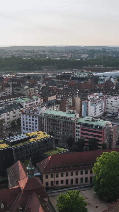 Vertical Video of Strasbourg, Bas-Rhin, France, Vertical Aerial View Shot Video stock 311101165