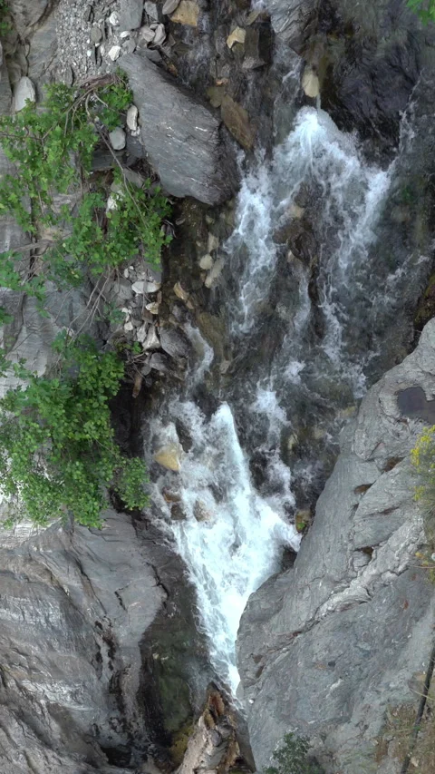 Vertical video, Stream in the mountains 動画素材 313146492