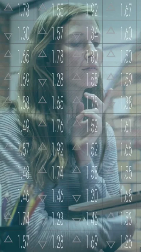 Vertical video: Student reacting to peer comment, leaning and smiling under data Stock Footage 332985174