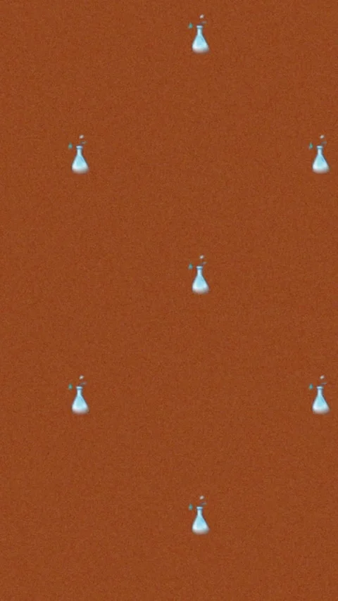 Vertical video: Subtle pan starting lab flasks pattern scrolling, showing yellow Stock Footage 348383581