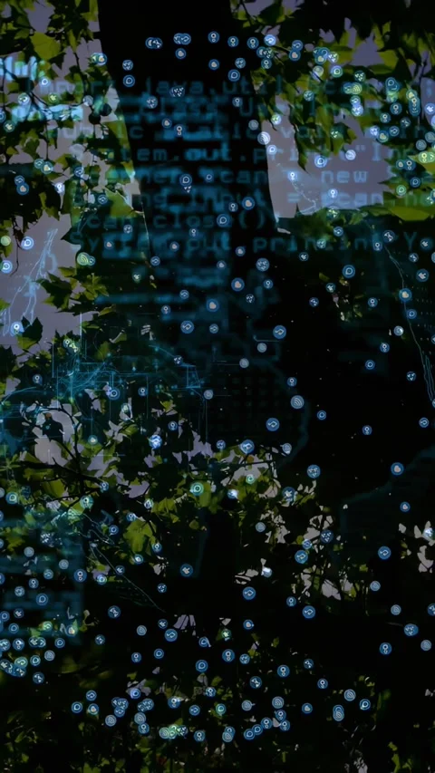 Vertical video: Sun flare moving triggers data overlay shifting, blue dots Video stock 330964997