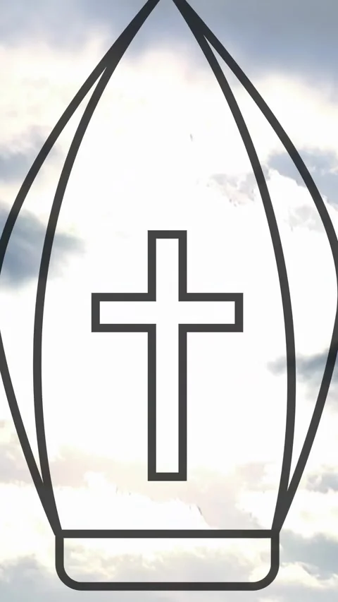 Vertical video: Sun peeking through clouds over centered emblem shifting Stock Footage 328398195