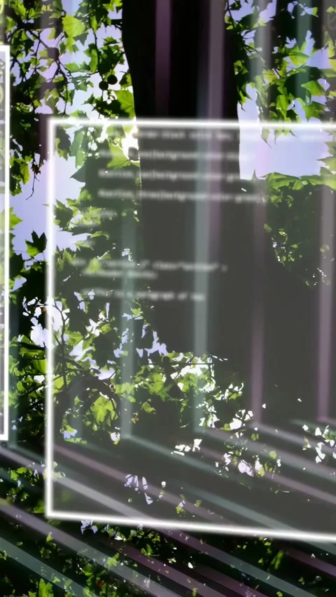 Vertical video: Sunburst flaring, HUD panels sliding over canopy, binary Stock Footage 333304055