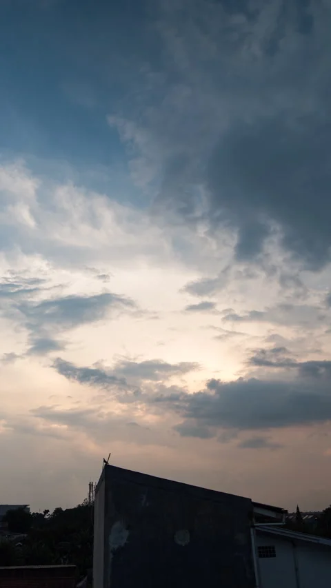 Vertical video - Sunset Clouds Timelapse Stock Footage 320284050