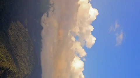 Vertical video. Sunset in the mountains, ridge Psakho. Sochi, Russia Stock Footage 85883480