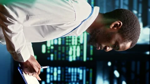 Vertical video Supercomputers performing data backups Stock Footage 246454892