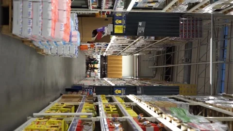 Vertical video of supermarket goods Stock Footage 256860874