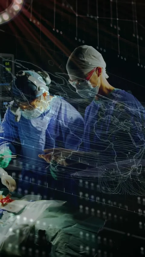 Vertical video: Surgeons starting cut, handing tools, operating, saving life Stock Footage 330359270