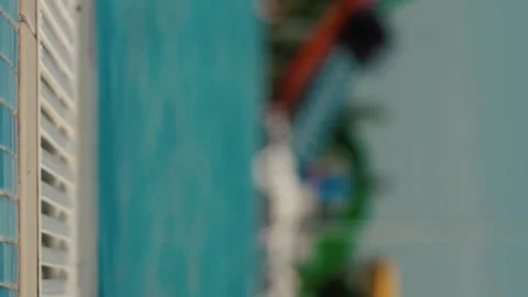 Vertical video of swimming pool copy space 스톡 동영상 158145155