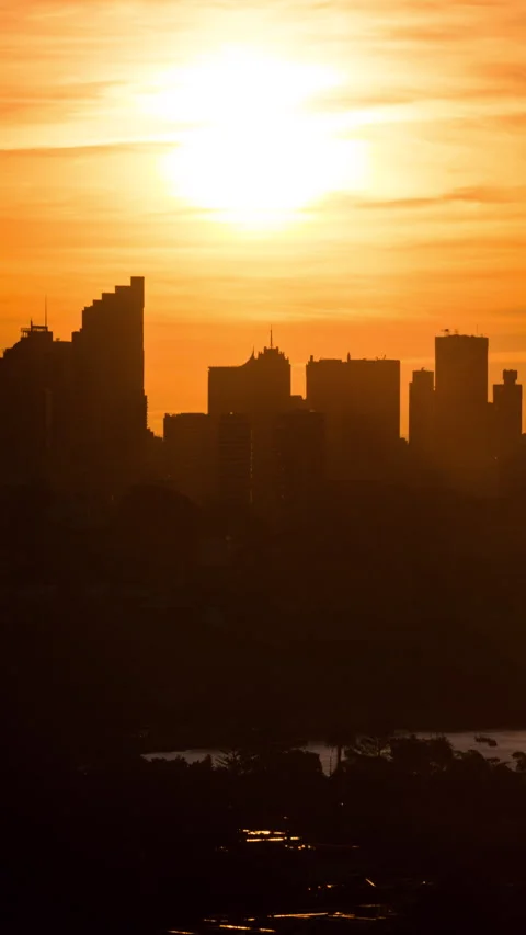 Vertical video - Sydney CBD Sunset Timelapse Stock Footage 280746079