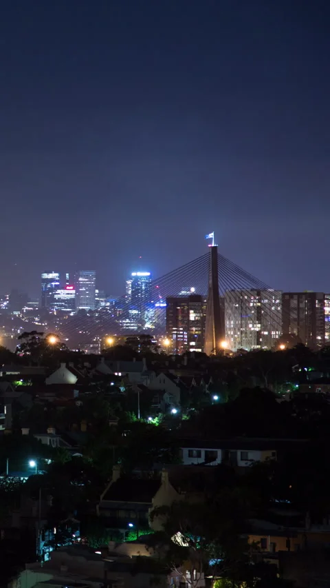 Vertical video - Sydney Night Timelapse Stock Footage 280746072