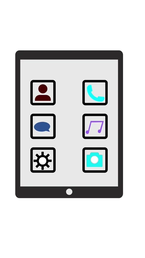 Vertical video of tablet showing communication app interface. Animated tabl.. Stock Footage 316742216