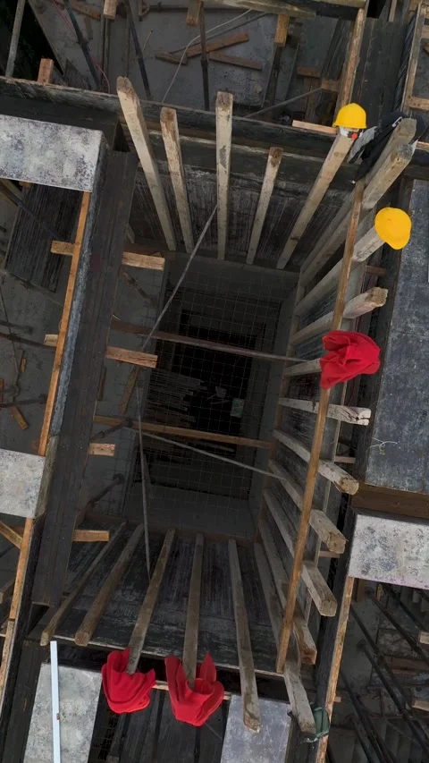 Vertical Video of Tall Structure Expansion Through Panel-Based Wall System Stock Footage 342408227