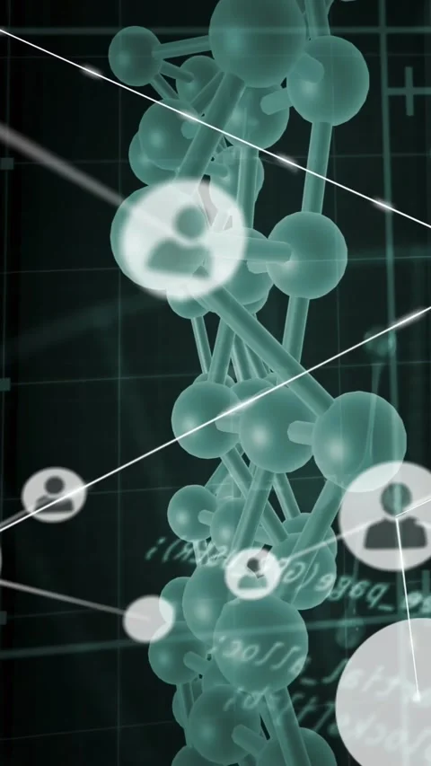 Vertical video: Teal chain turning white line sweeping icons forming lines Stock Footage 331166694
