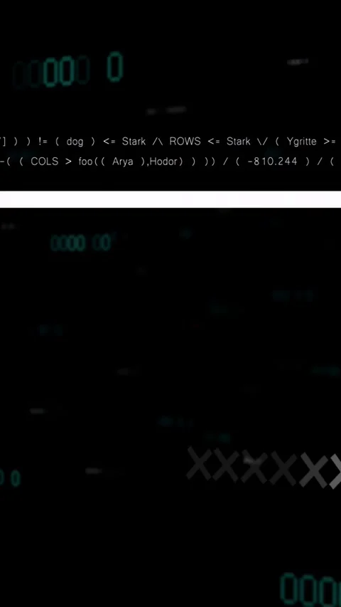 Vertical video: Teal digits appearing sending HUD shifting code scrolling bar Stock Footage 329962302