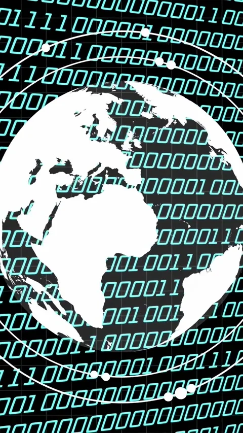 Vertical video: Teal grid scrolling as white orb rising zooming turning with Stock Footage 335802637