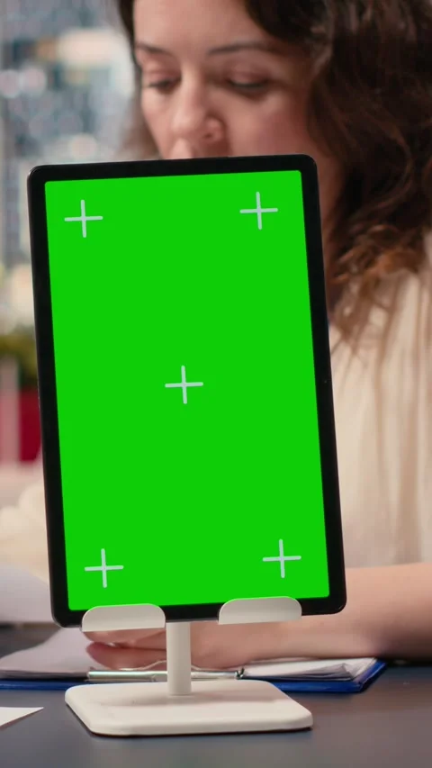 Vertical Video Team of goals oriented women work with a copy space display on Stock Footage 314623290
