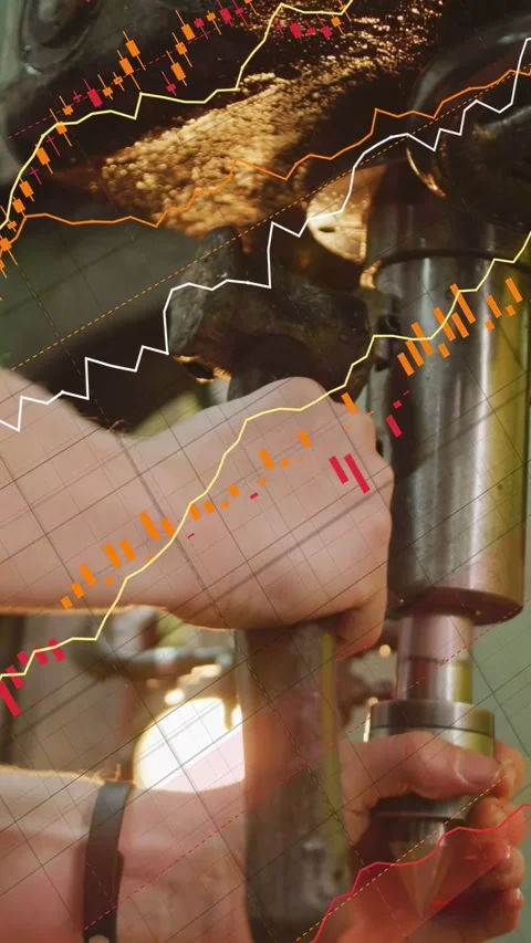 Vertical video: Tech aligning tip to secure pulling lever guiding as colored Stock Footage 334377470