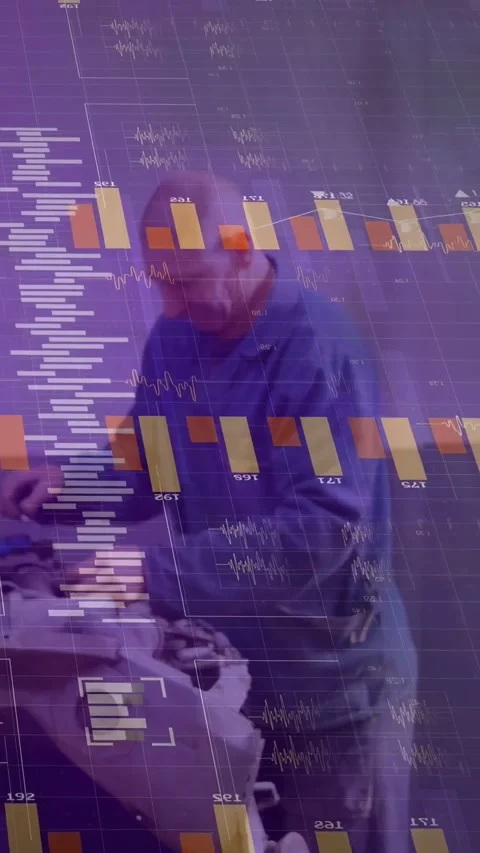 Vertical video: Tech lifting cover and inspecting engine HUD overlaying parts Stock Footage 334550626