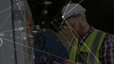 Vertical video: Tech reacting to HUD, adjusting panel and reel, checking tablet Stock Footage 332316551