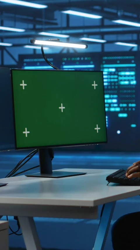 Vertical video Technician upgrading equipment in data center using isolated Stock Footage 276193818