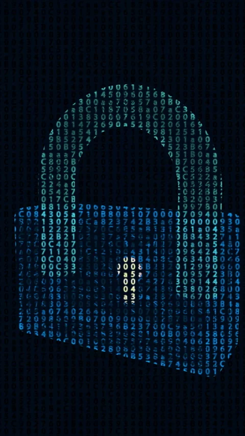 Vertical video Technology security with padlock concept. Stock Footage 339061317