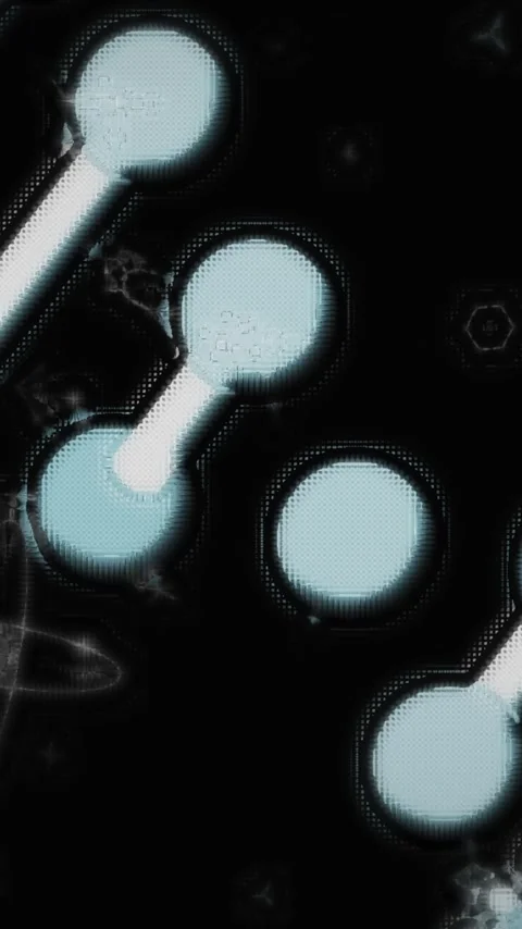 Vertical video: Three cyan nodes appearing causing nodes pairing by white rods Stock Footage 348566314
