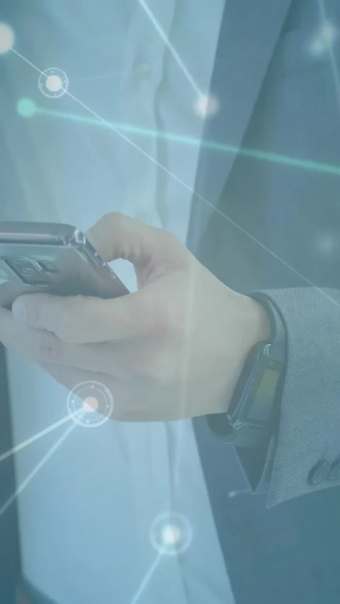 Vertical video: Thumb tapping lighting HUD, hands rotating phone and swiping, Stock Footage 330273281
