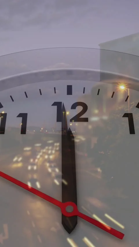 Vertical video: Tick marking time driving red hand sweeping across glass dial Stock Footage 328308743