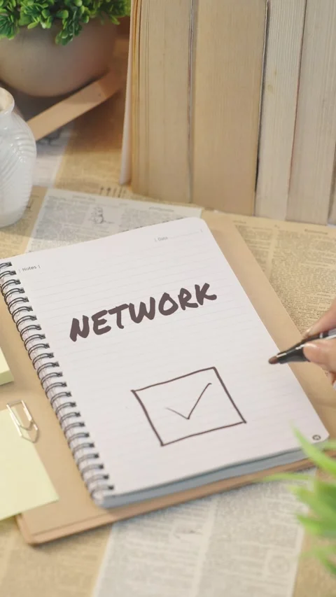 VERTICAL VIDEO OF TICKING OFF NETWORK FROM CHECKLIST Video stock 308083164