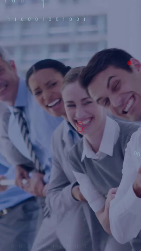 Vertical video: Tight crop starting pull, team pulling rope, laughing, code Stock Footage 331738930