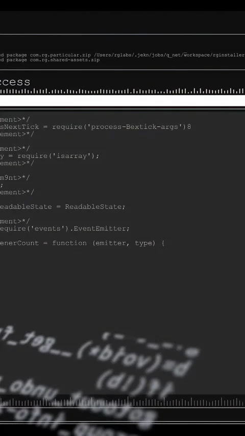 Vertical video: Tilted blur code editor pulling back, leveling, revealing Stock Footage 329840384