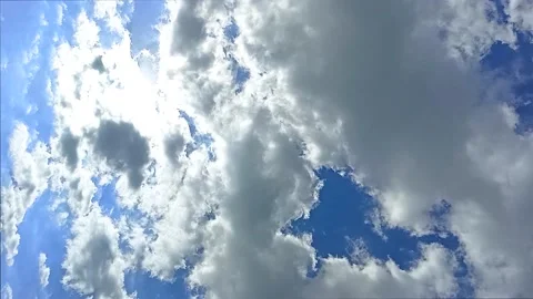 Vertical video: Time lapse background of clouds moving over a blue sky on a s Stock Footage 164042516