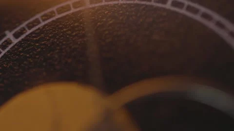 Vertical video Time passes moon and earth on vintage clock mechanism, watch Stock-Footage 151997291